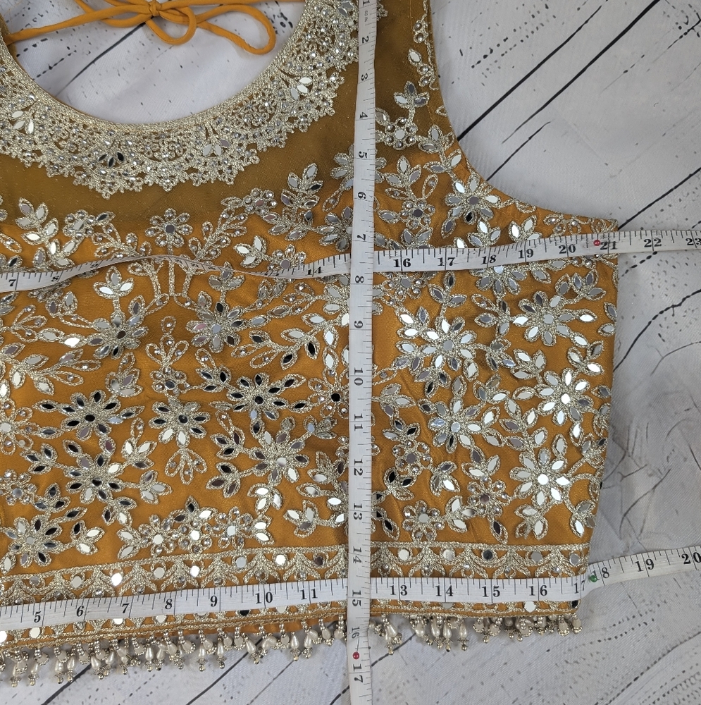 Yellow Embroidered Lehenga - Picture 9 of 16